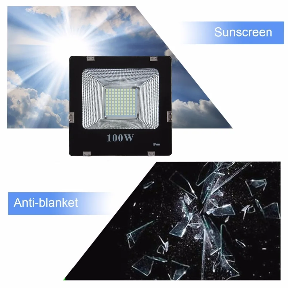 100 Вт 180 светодиодов SMD 5730 9000 LM IP66 Водонепроницаемый светодиодный прожектор AC 85 265 В