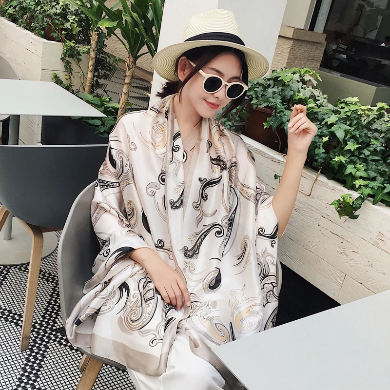 Spring and summer new printing casual sweet big cute scarf shawl dual-use long sea resort sunscreen beach breathable |