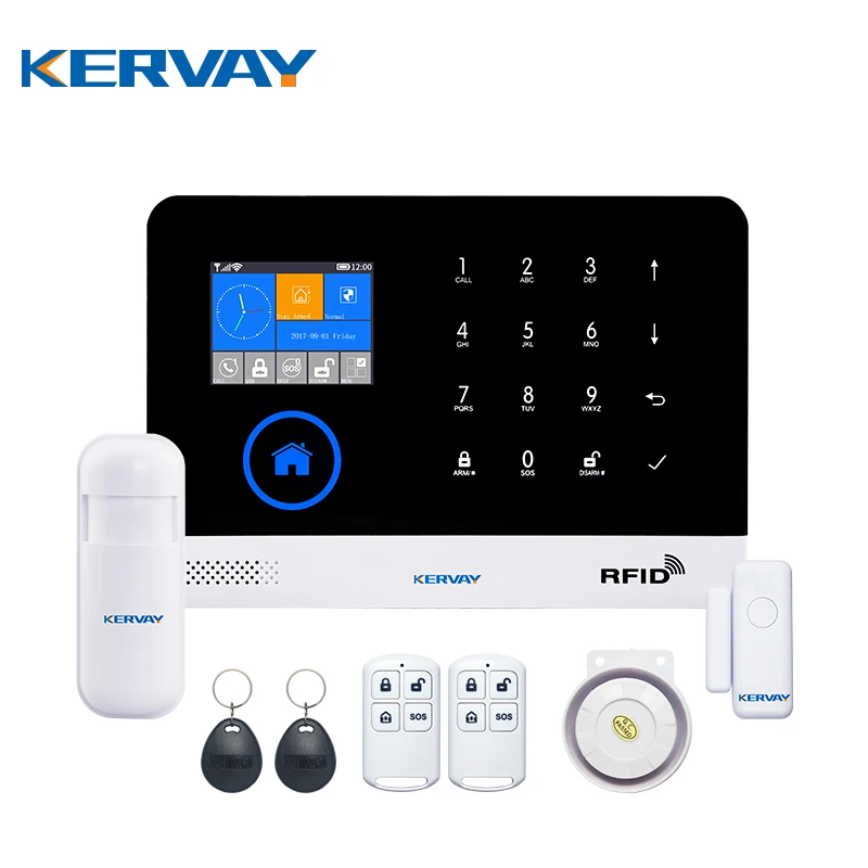 Kervay WI FI RFID GSM домашняя охранная сигнализация Системы с англо рус ES PL де