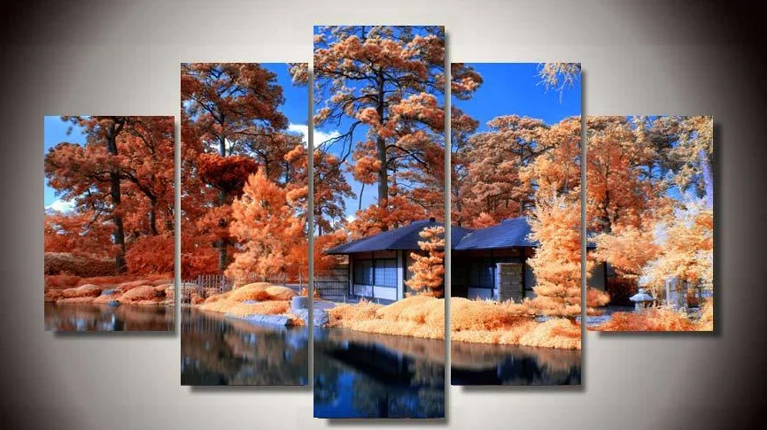 Картина без рамки с принтом Природный осенний пейзаж 5 шт./компл. картина