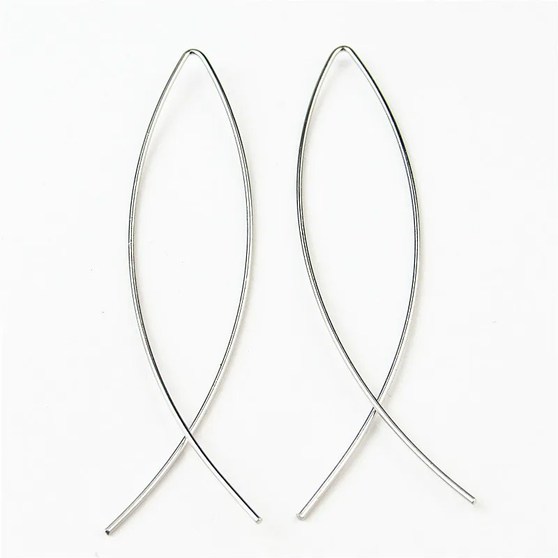 2018 Geometric New Fashion Fish Shaped Stud Earrings Simple Handmade Copper Wire Earring for Women | Украшения и аксессуары