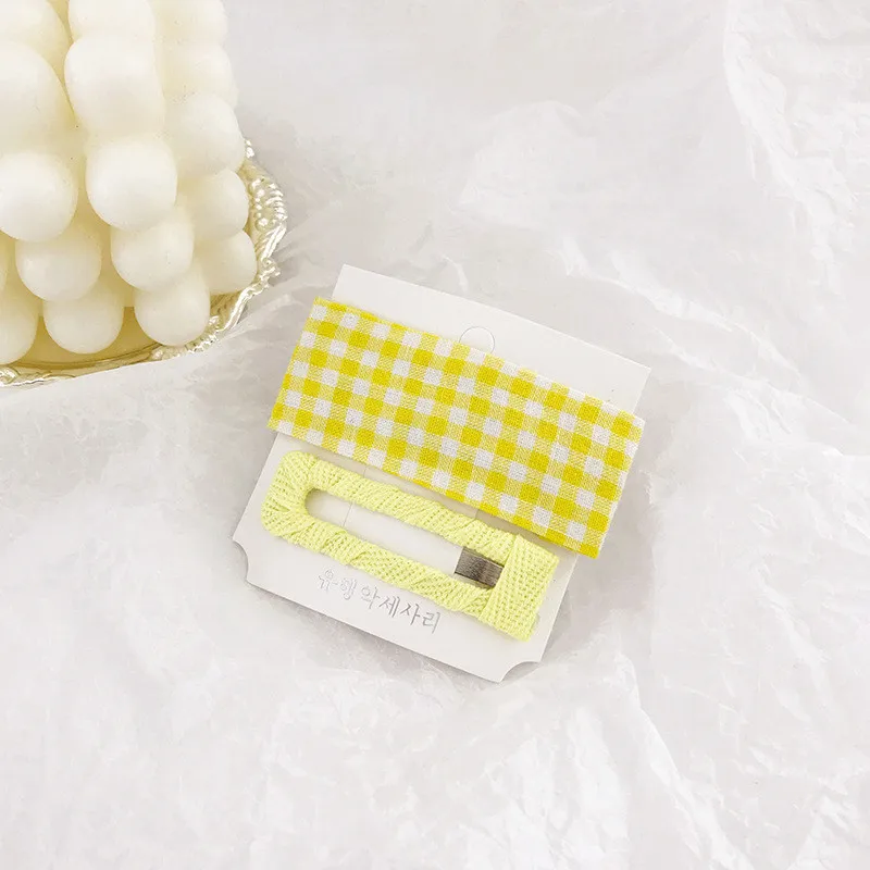 2 шт женские Девушки красочные решетки наборы шпилек для волос корейские