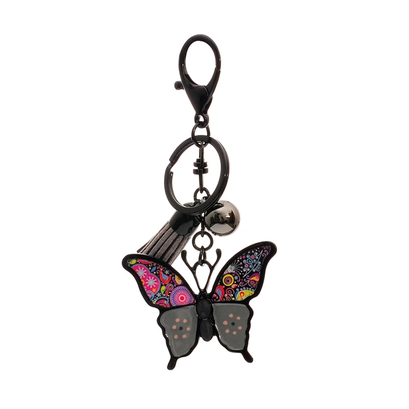 Брелок из сплава высокого качества масляная глазурь маленькая черная бабочка