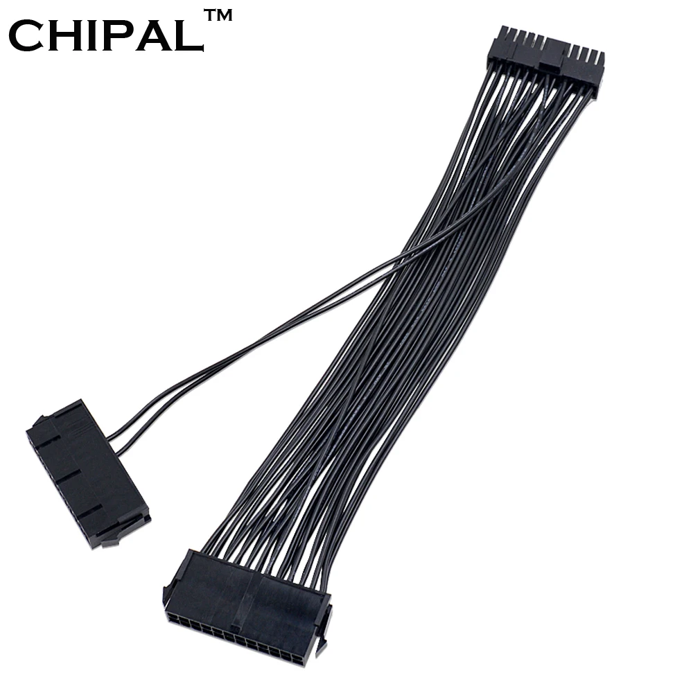 CHIPAL 30 см ATX 24 Pin двойной блок питания Удлинитель для компьютера адаптер Кабельный