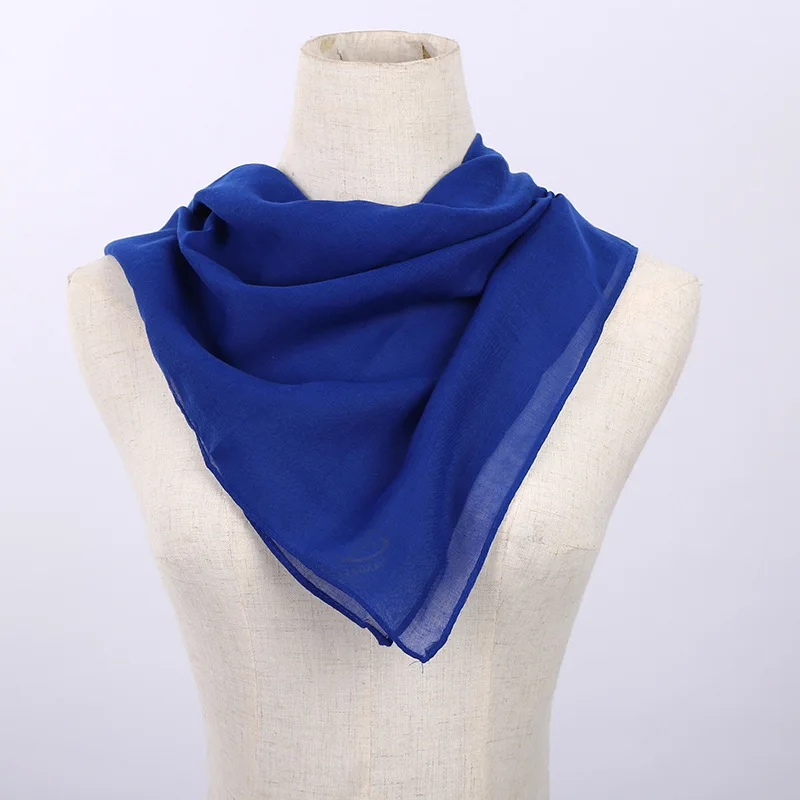 Spring&ampAutumn New Arrival Square Shape Scarves Women Chiffon Solid Color Hijab Wraps Muslim Shawl Scarf |