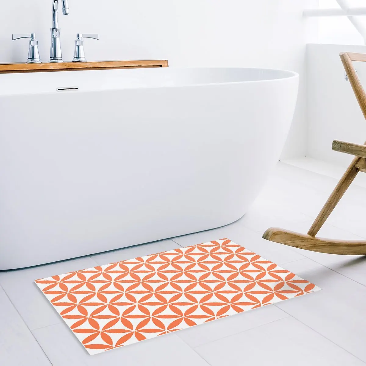 Модные Простые геометрические оранжевый коврики Кухня Тапочки Ванна вход коврик