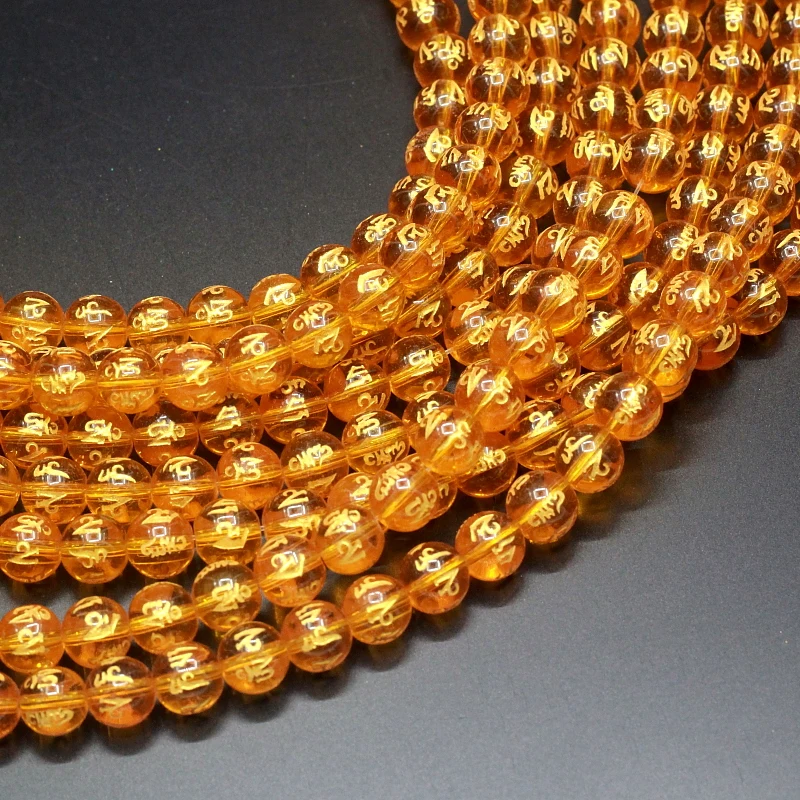 Round Stone Beads Six Words Mantra Size 8mm-12mm Bead for Beadwork DIY Loose Jewelry Making Bracelets Strand 15&quot | Украшения и