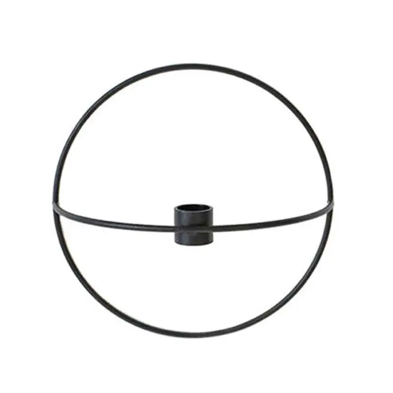 Black 19cm Новые творческие 3D настенный подсвечник модный металл геометрический чай свет дома декоративный подсвечник - Цвет: Black 19cm