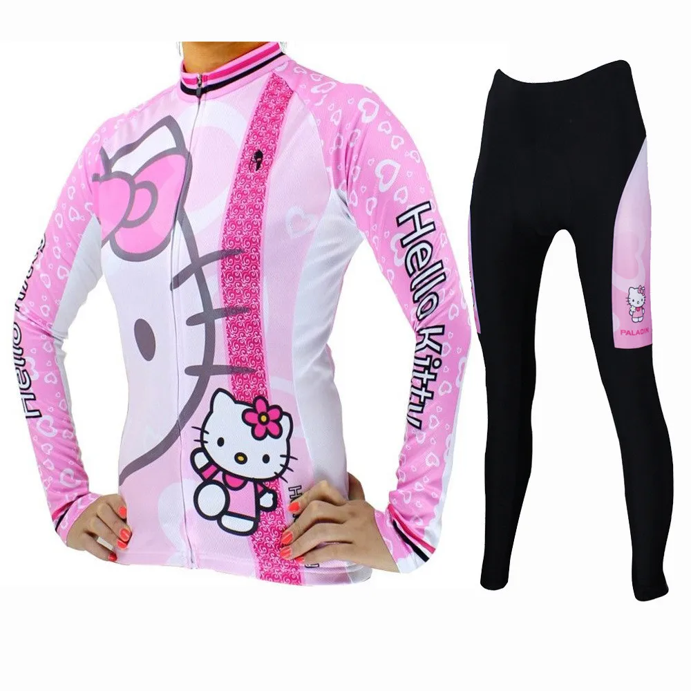 Милая футболка для велоспорта hello kitty, розовая, на молнии, MTB, велосипедная верхняя одежда, 3XL, для девушек и женщин, с длинным рукавом, велосипедные майки