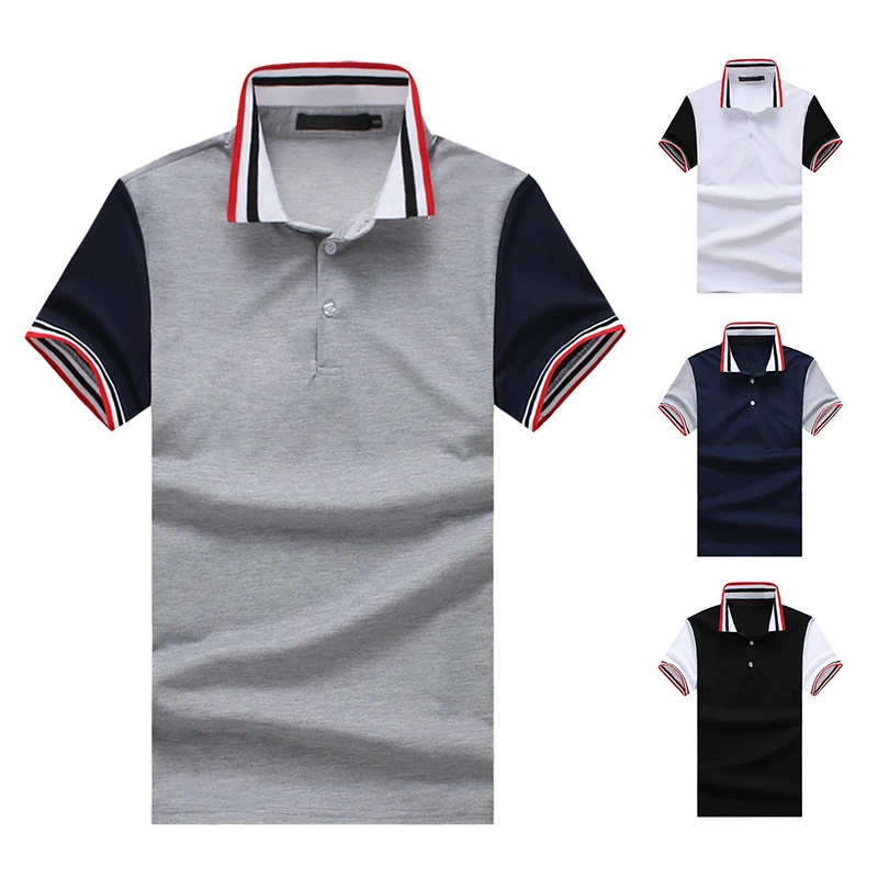2018 New US/EU size Stripe Rib Collar Men Polo Shirts 4 Colors Casual Spring Summer Men's Short Sleeve Drop Ship | Мужская одежда