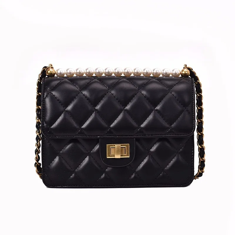 horizontal-Black Модная женская сумка из искусственной кожи сумка Lingge Мягкая Сеть Bolsa Feminina Роскошные Сумки Для женщин сумки дизайнерские сумки женская сумочка - Цвет: horizontal-Black