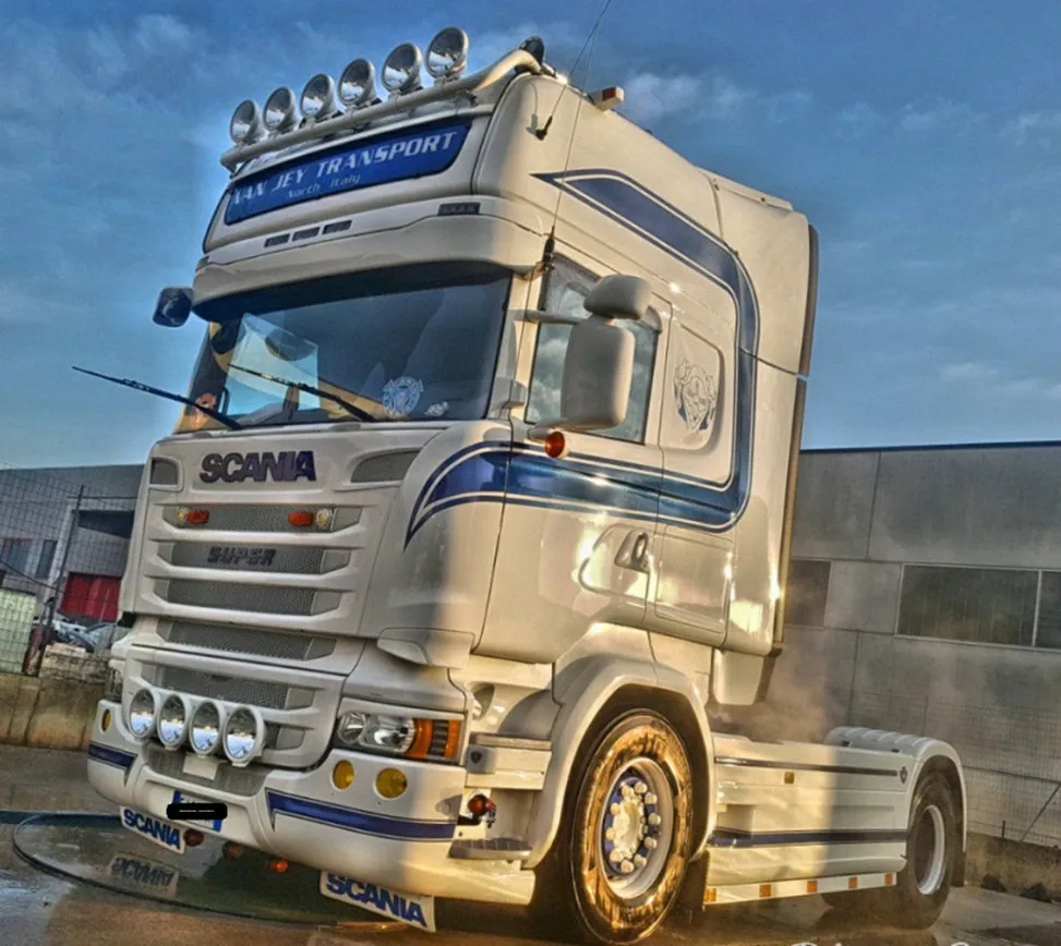 Грузовик прицепа автобуса scania воздушного потока прожектор костюм для tamiya по супер скидке 1/14th Масштаб rc scania r620 56323 r470 r730 трейлер тягач
