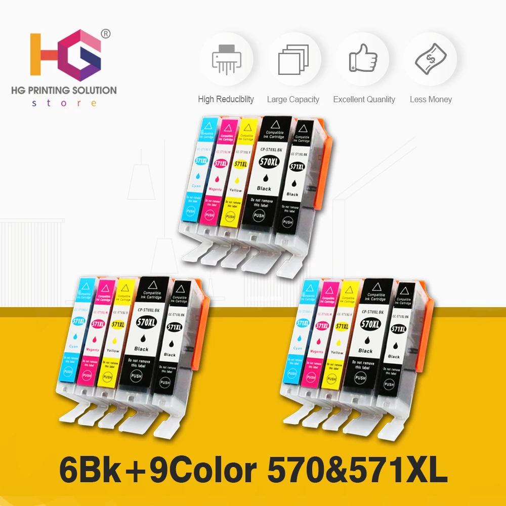 570 571 PGI-570 PGBK CLI-571 сменный картридж с чернилами Compitalbe для canon MG5750 MG5751 MG5752 MG5753 MG6850 MG6851 MG6852 - Цвет: 3PGBK 3BK 3C 3M 3Y