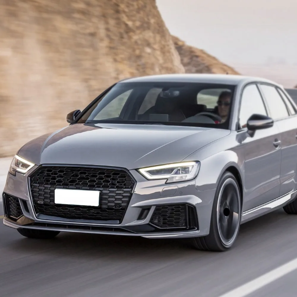 Для RS3 стиль ABS передняя Спортивная Шестигранная сетка сотовая капот Гриль глянцевый черный Универсальный для Audi A3 S3 8V подтяжку лица