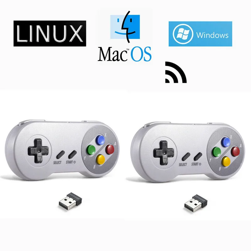 Беспроводной геймпад USB игровой контроллер Джойстик SNES 2,4G для Windows PC MAC Raspberry Pi RetroPie - Цвет: 2pck