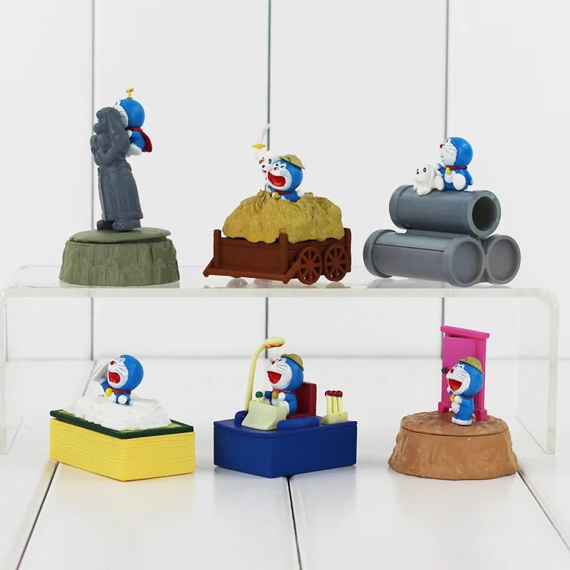 6pcs/set Doraemon PVC Toys Action Figure Brinquedos Collectible Mini Model For Children 3.5-6.5cm Q Version | Игрушки и хобби