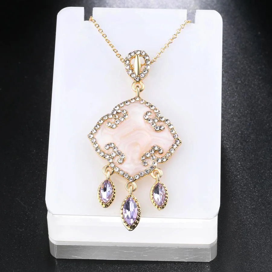 Женский комплект украшений Kinel из 3 предметов ожерелье и серьги золотистого цвета