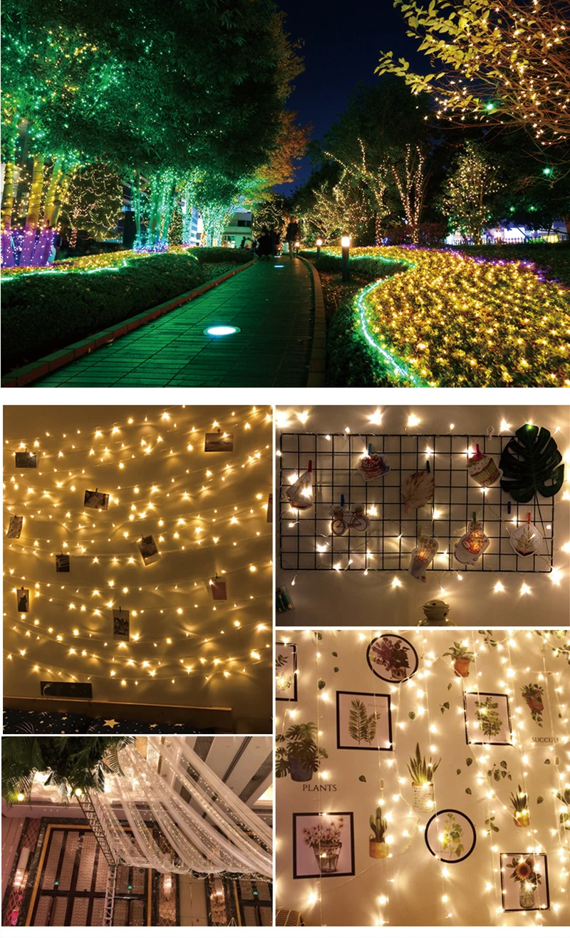 Светодио дный строка Guirlande Kerstboom Фея Licht Рождественские огни Открытый Waterdicht домашний сад вечерние открытый центром Decoratie
