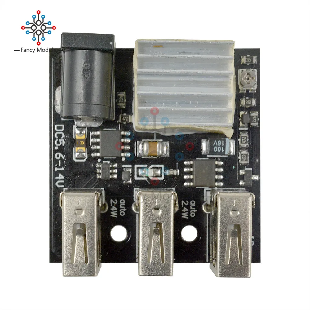 Мини модуль зарядки с 3 USB портами DC 9 В/12 В до 5 8A понижающий блок питания плата