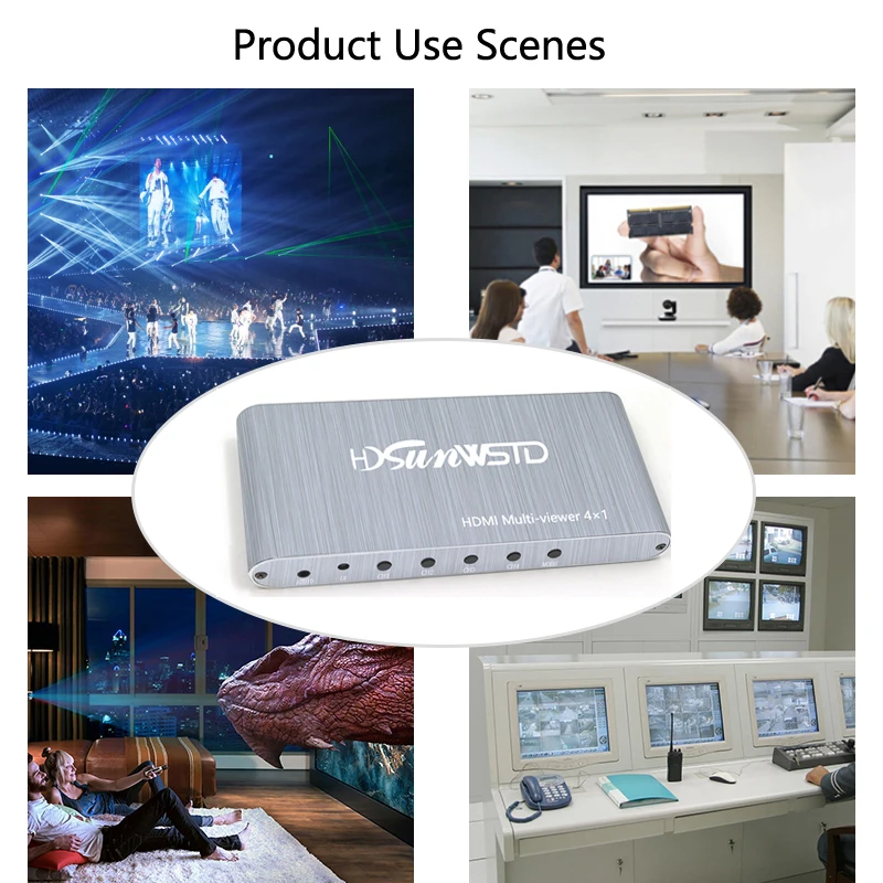 Разветвитель HDMI 4x1 четырехъядерный мультипросмотр с бесшовным