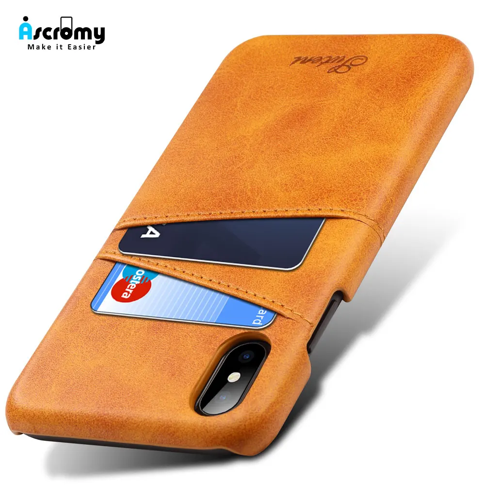 Чехол Ascromy для iPhone XS Max кожаный кошелек мужской роскошный чехол с отделением карт X