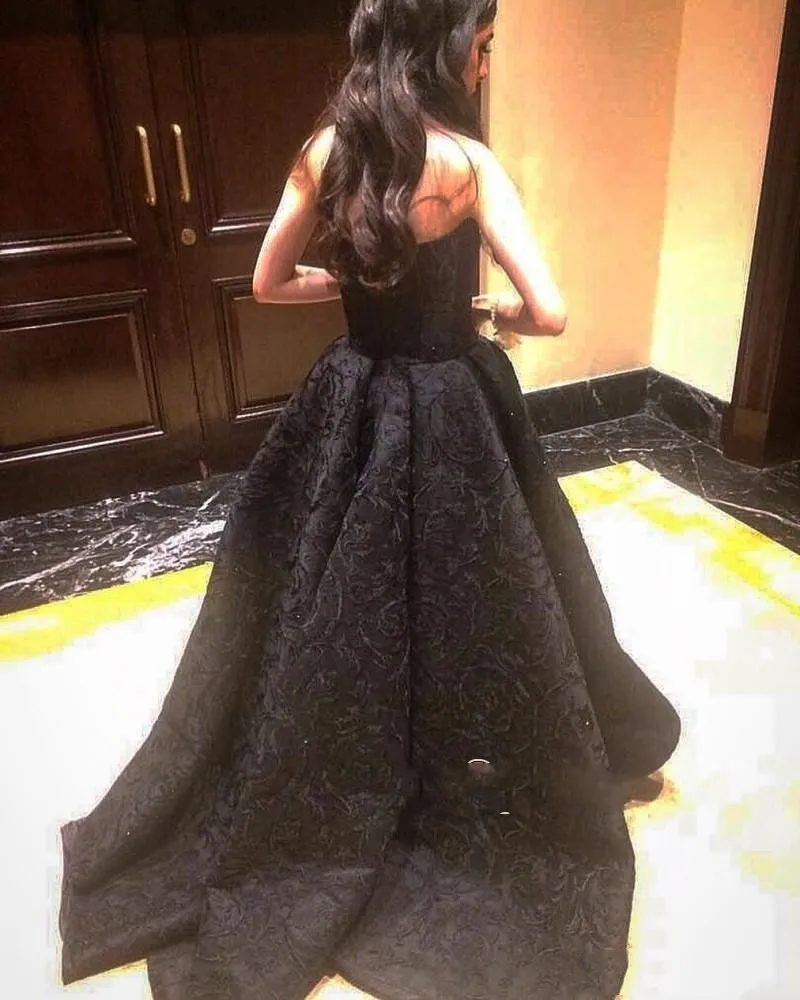 Vestidos de fiesta потрясающие черные Выпускные платья с длинным глубоким вырезом