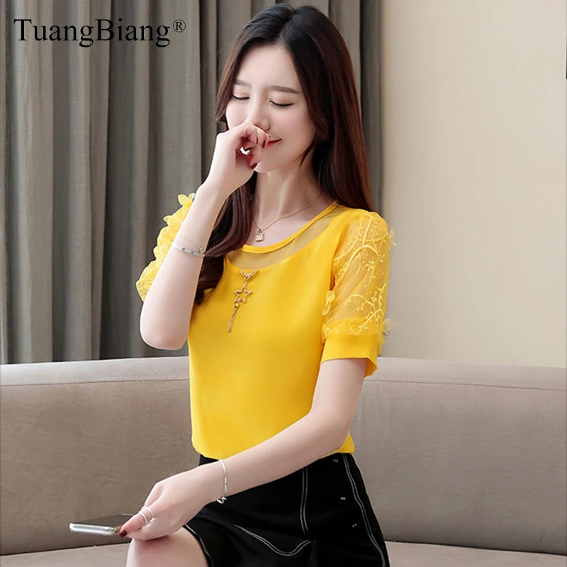 Женские шифоновые рубашки с открытыми плечами Летние Элегантные открытые блузки