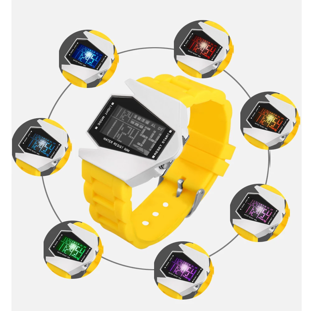 Горячая Распродажа бренд Addies в форме самолета детский светодиодный цифровые