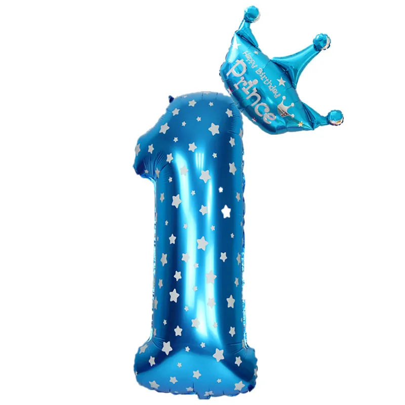 2 шт./лот 32 дюйма синие/розовые воздушные шары с короной Детские вечерние на день