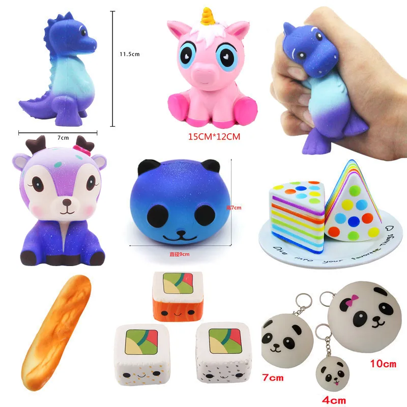 ZUCZUG Новый большой мягкий медленно поднимающийся динозавр Единорог Хлеб Суши