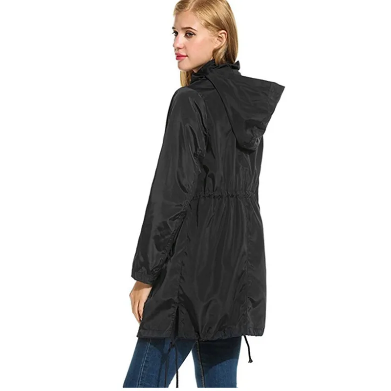 

Trench coat for women 2018 spring autumn Windproof waterproof raincoat coat Plus size Hooded Windbreaker female tops IOQRCJVH481