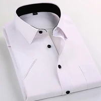 mens shirts summer style brand men high quality short sleeve business shirts solid color formal shirt for work wear