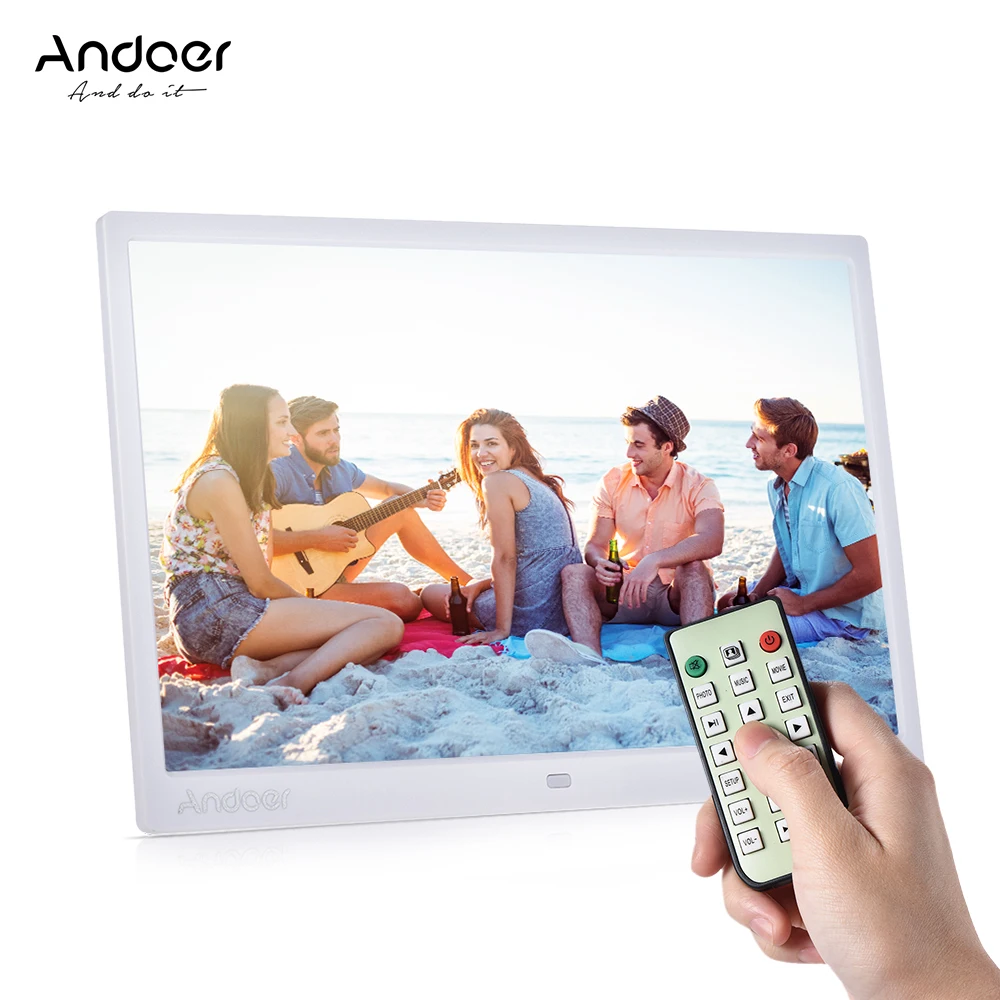 Andoer 15 &quotTFT светодиодный цифровой фоторамка Поддержка 1080P MP4 видео MP3 аудио TXT