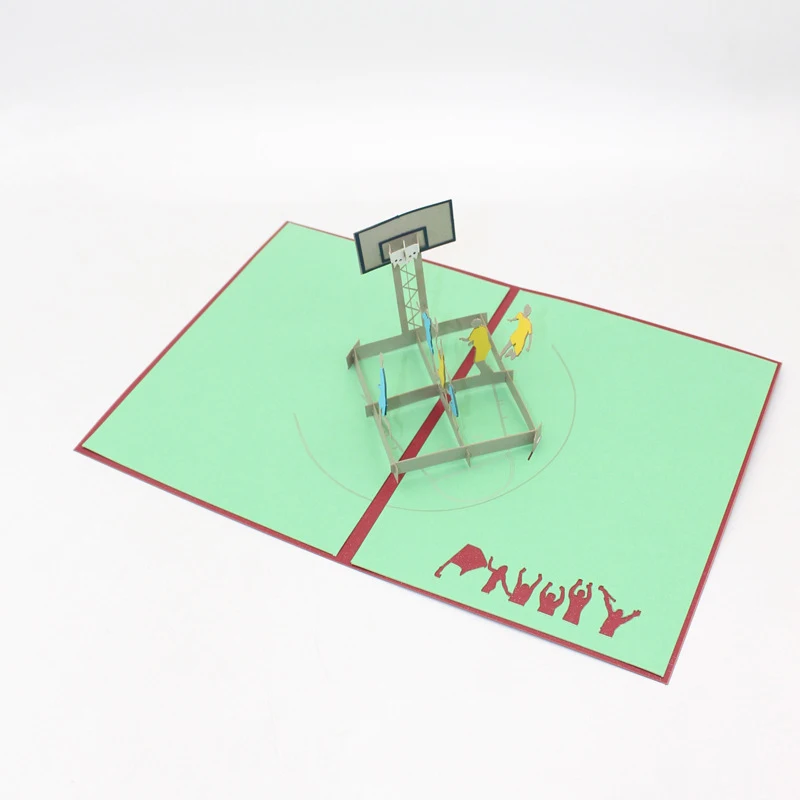 3D Ручная работа игры в баскетбол бумажные Пригласительные открытки открытка