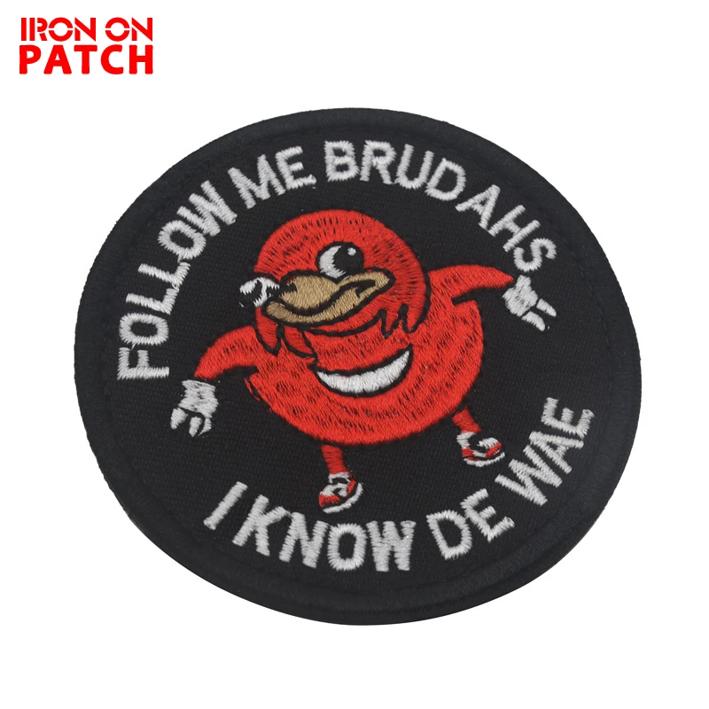 Уганды суставы Follow Me Brudahs я знаю De Wae жилет заплатка DIY тактические Бейджи для рюкзак черный мем Военная нашивка