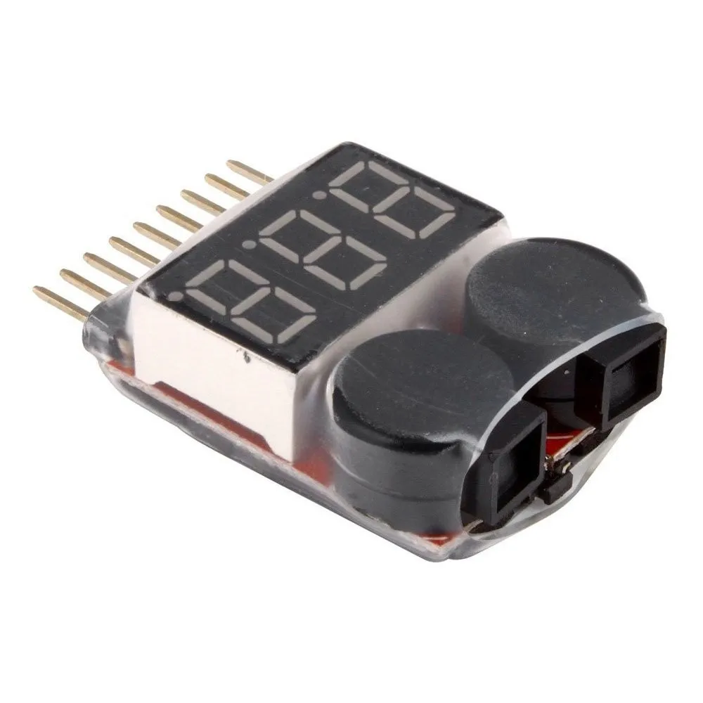 Тестер Напряжения аккумулятора Lipo/li-ion/Fe 1-8S устройство 2 в 1 с сигнализацией