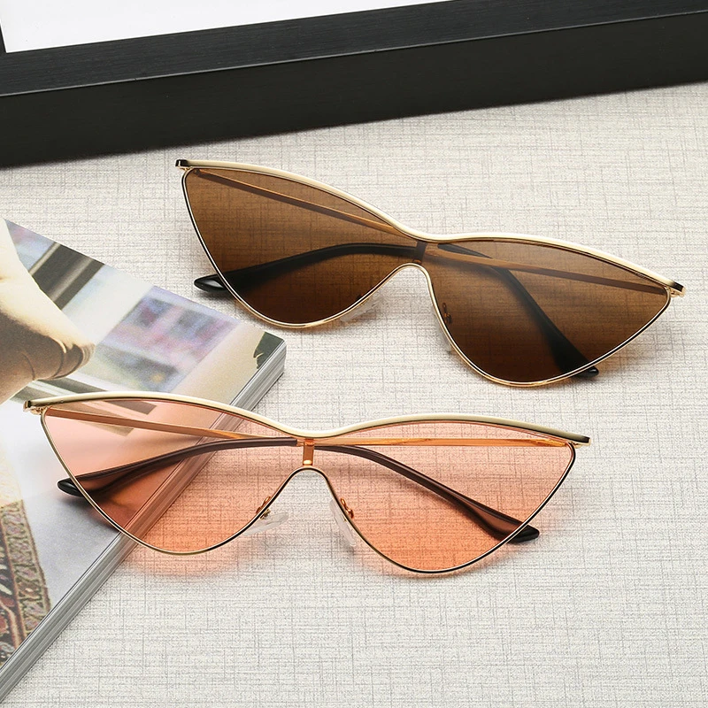 HBK Cat Eye пикантные Роскошные уличный съемок Для женщин Солнцезащитные очки для женщин золото-красный ясно, uv400 Брендовая Дизайнерская обувь модные очки