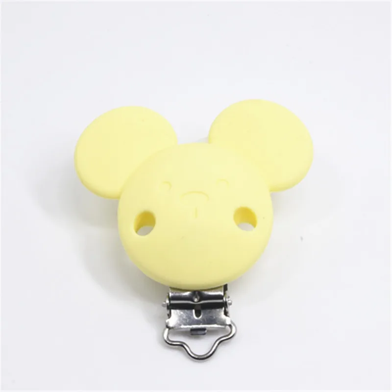 Cream Yellow 10 шт. микки кольцо для соски цепочка для прорезывателя Держатель Зажимы BPA Бесплатно Детские кормящие безопасные игрушки аксессуары DIY соски зажимы - Цвет: Cream Yellow