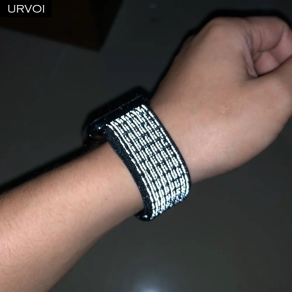 Спортивный ремешок URVOI для apple watch, серия 5, 4, 3, ремешок для iwatch, воздухопроницаемый, застежка-крючок, тканый нейлон, 40 мм, 44 мм