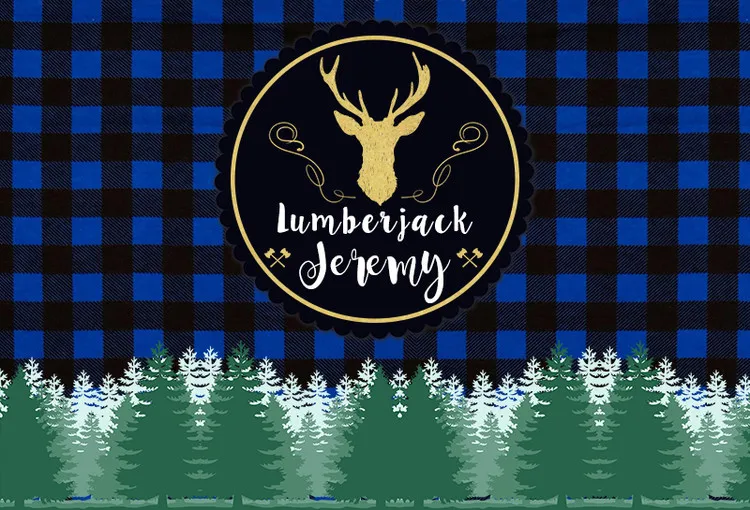 Декорации для фотосъемки Sensfun Lumberjack лес синий черный буйвол клетчатый день