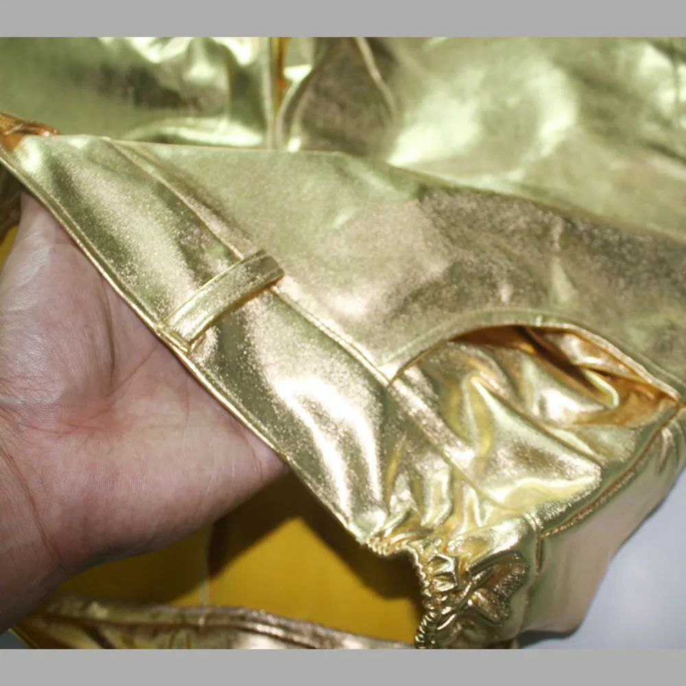 Редкий MJ Майкл Джексон история плохой Золотой спандекс двубортный тканый пиджак