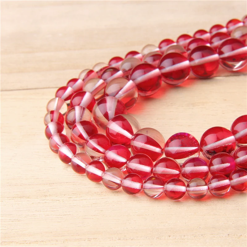 Бисер из натурального круглого синтетического радужного лунный камень 6 10 мм