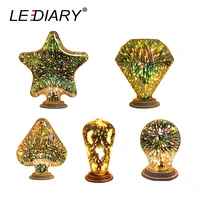lediary 3d firework decoration led bulb for pendant lamp 100v 240v e27 4w glass star diamond heart raindrop ball shape lamp