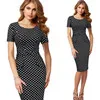 Vfemage Винтаж одноцветное цвет печати рюшами Лук носить на работу молнии vestidos Bodycon Офис Вечерние Партии Женское облегающее платье 361