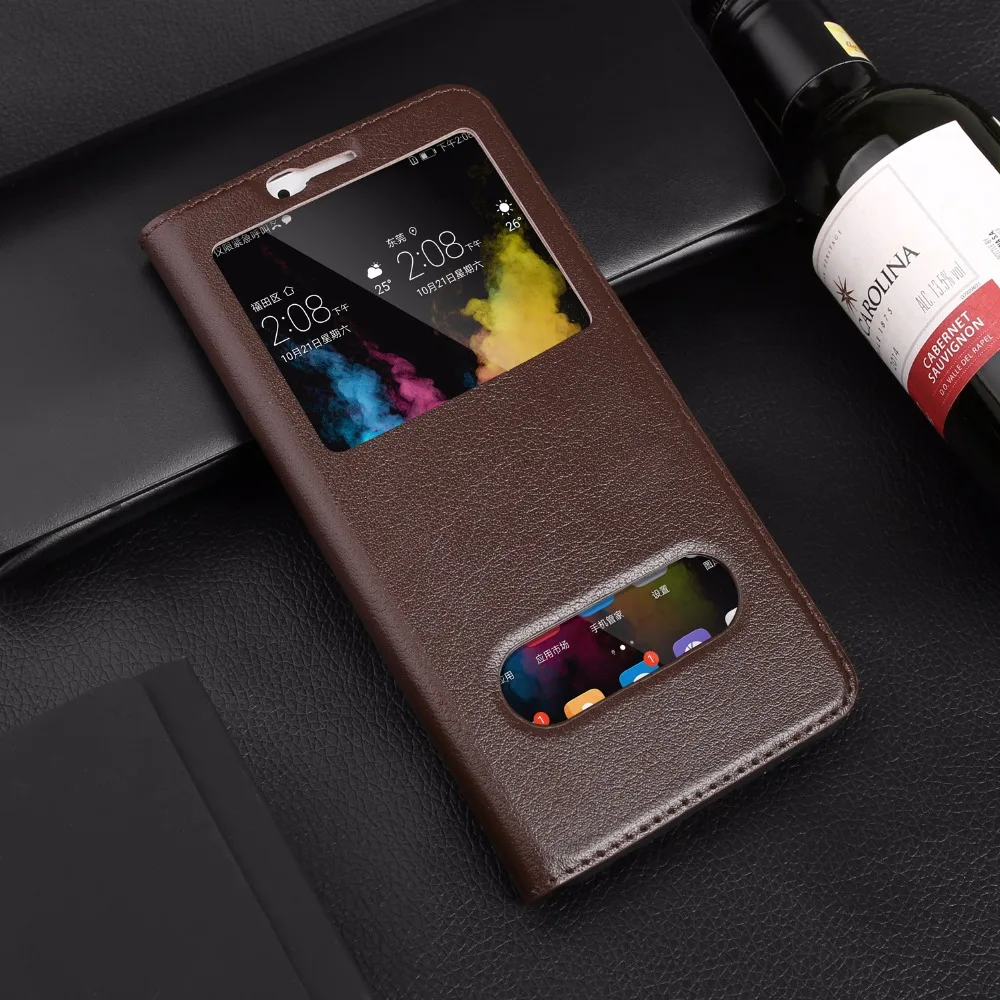 Чехол из натуральной кожи с Откидывающейся Крышкой для huawei honor 7X, чехол с окошком для задней крышки honor 7X, сумки для телефонов, роскошный фирменный дизайн
