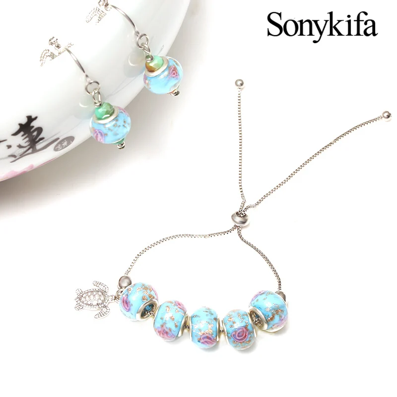 Модные ювелирные изделия элегантные серьги для женщин синий Камелия украшения