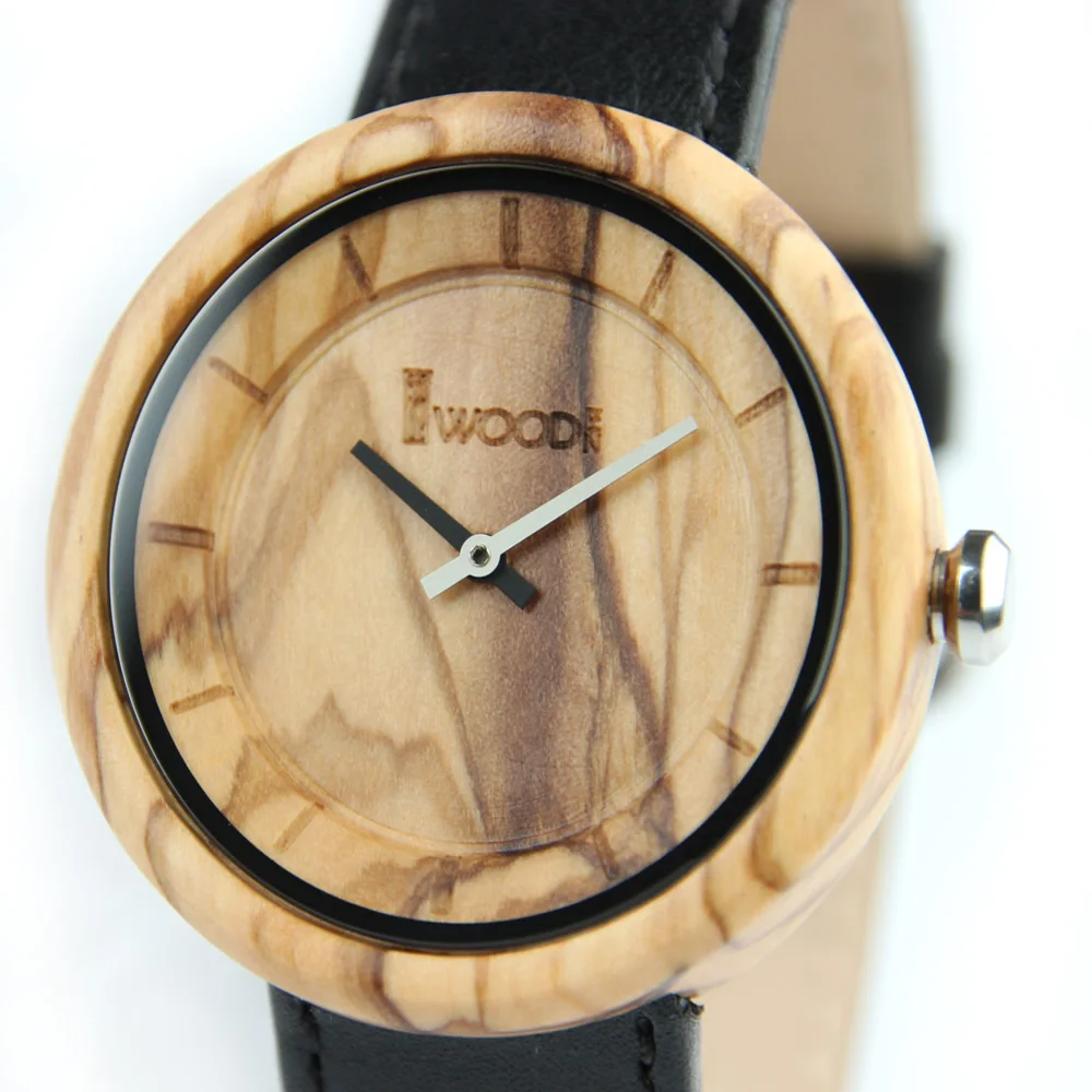 Часы наручные REDEAR мужские/женские кварцевые с бамбуковым ремешком и кожаным