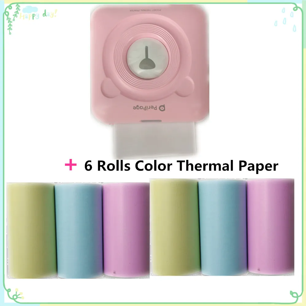 Printer add 6 rolls GOOJPRT Peripage фото принтер карманный мини-наклейка термопринтер Bluetooth портативный мини-принтер для Мобильные телефоны Android IOS Телефон - Цвет: Printer add 6 rolls