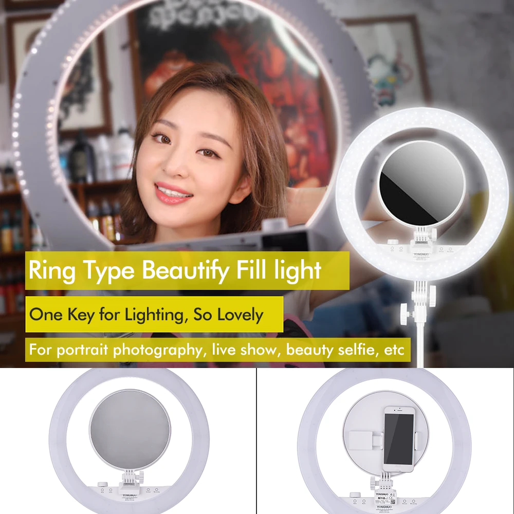 YONGNUO YN208 Selfie Ring Light двухцветный светодиодный видео свет фотостудия заполняет фото