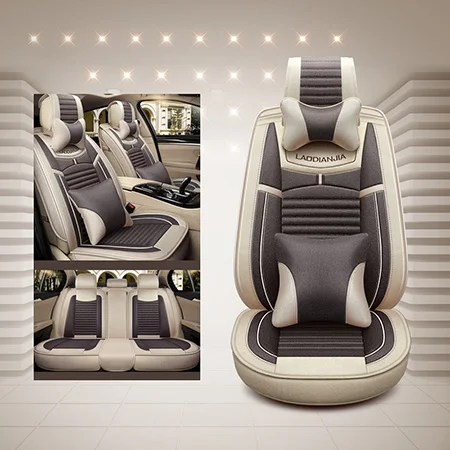 Coffee Luxury Новые льняные универсальные автомобильные чехлы на сиденья машины для honda accord 2003-2007 honda civic crv jazz fit city Автокресло Протектор - Название цвета: Coffee Luxury
